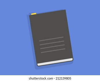 Flat book icon with title. Vector background