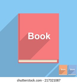 Flat book icon, vector eps10 illustration