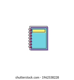 Flat Book Outline Cartoon Style Suitable for Sticker, Icon. Isolated on a white background