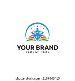 FLAT BOOK AND PEOPLE LOGO DESIGN