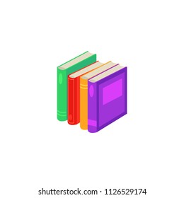 Flat book pile or column. Paper symbol of education, library literature and wisdom. School, college or university studying equipment. Vector isolated illustration.