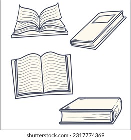 Flat books concept. Study reading and education illustration with stack of open close and flying books. Vector knowledge reading poster
