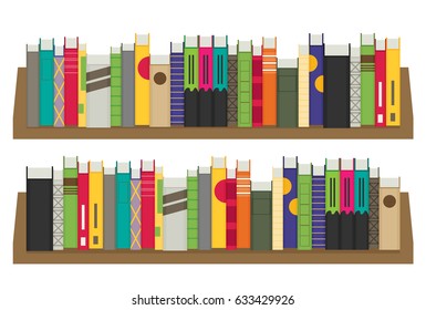 Flat bookshelf. Vector illustration. Modern design