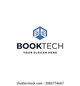diseño azul del circuito hexágono BOOKTECH plano