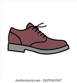 Flat boot shoes object icon design concept isolated