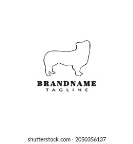 flat border collie dog logo cartoon icon design template black modern isolated vector illustration