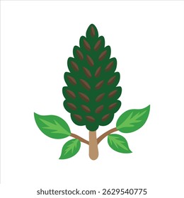 Concepto de diseño de icono de objeto de rama botánica plana aislado