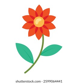 Flat Botanical Flower with Clean Aesthetic