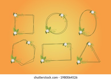 Flat botanical frame set vector illustration good for collection