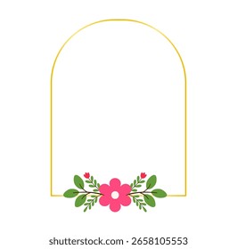 Elementos florales rosados botánicos planos para tarjetas de Boda y felicitación