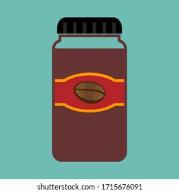
Flat and bottle design coffee. illustration of a coffee bottle or glass.