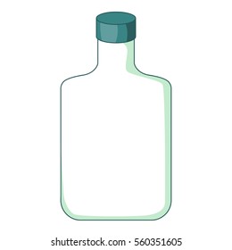 Flat bottle icon. Cartoon illustration of flat bottle vector icon for web design