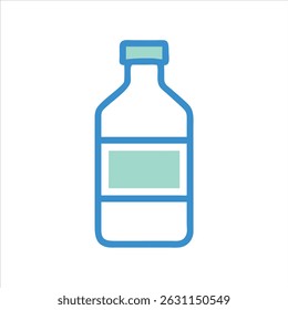 Flat bottle object icon modern design concept isolated