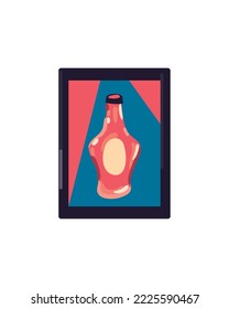 flaches Flaschenbild auf Weiß