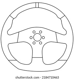 Flat bottom racing steering wheel with center marker vector
