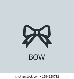 Flat bow vector icon. Bow illustration for web, mobile apps, design. Bow vector symbol.