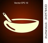 Flat bowl icon. Vector.