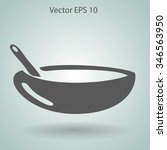 Flat bowl icon. Vector.