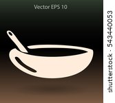 Flat bowl icon. Vector.