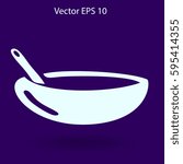 Flat bowl icon. Vector.
