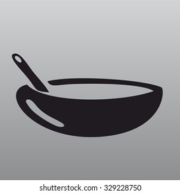 Flat bowl icon. Vector.
