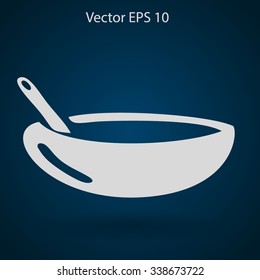 Flat bowl icon. Vector.