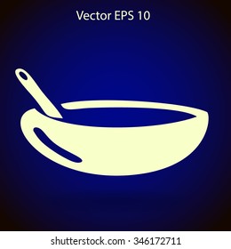 Flat bowl icon. Vector.