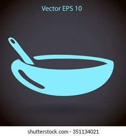 Flat bowl icon. Vector.