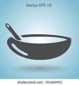 Flat bowl icon. Vector.
