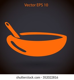 Flat bowl icon. Vector.