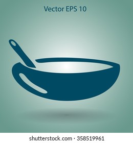 Flat bowl icon. Vector.
