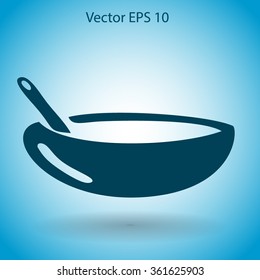 Flat bowl icon. Vector.
