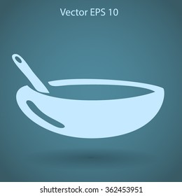 Flat bowl icon. Vector.
