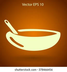 Flat bowl icon. Vector.