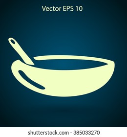 Flat bowl icon. Vector.