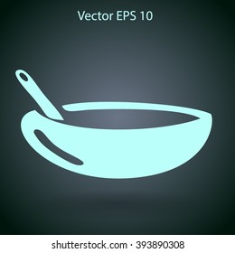 Flat bowl icon. Vector.