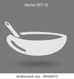 Flat bowl icon. Vector.