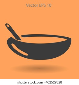 Flat bowl icon. Vector.