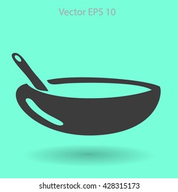 Flat bowl icon. Vector.