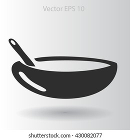 Flat bowl icon. Vector.