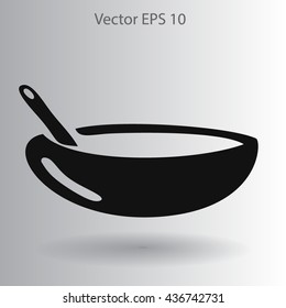 Flat bowl icon. Vector.