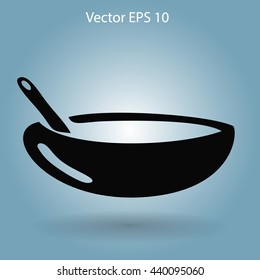 Flat bowl icon. Vector.