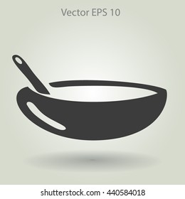 Flat bowl icon. Vector.