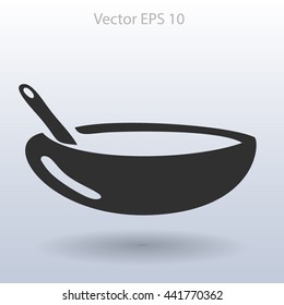 Flat bowl icon. Vector.