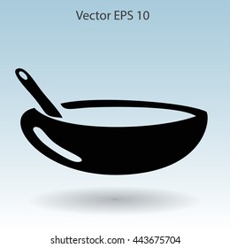 Flat bowl icon. Vector.