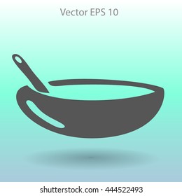 Flat bowl icon. Vector.