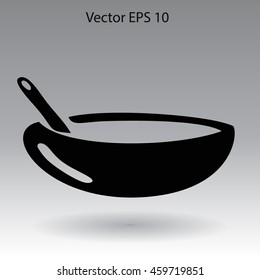 Flat bowl icon. Vector.