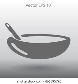 Flat bowl icon. Vector.