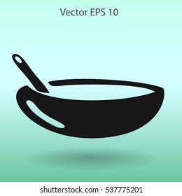 Flat bowl icon. Vector.