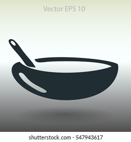 Flat bowl icon. Vector.